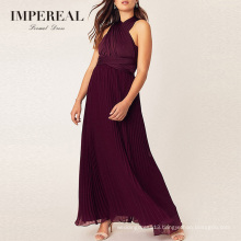 Pleated Burgundy Convertible Plus Size Red Bridesmaid Dresses